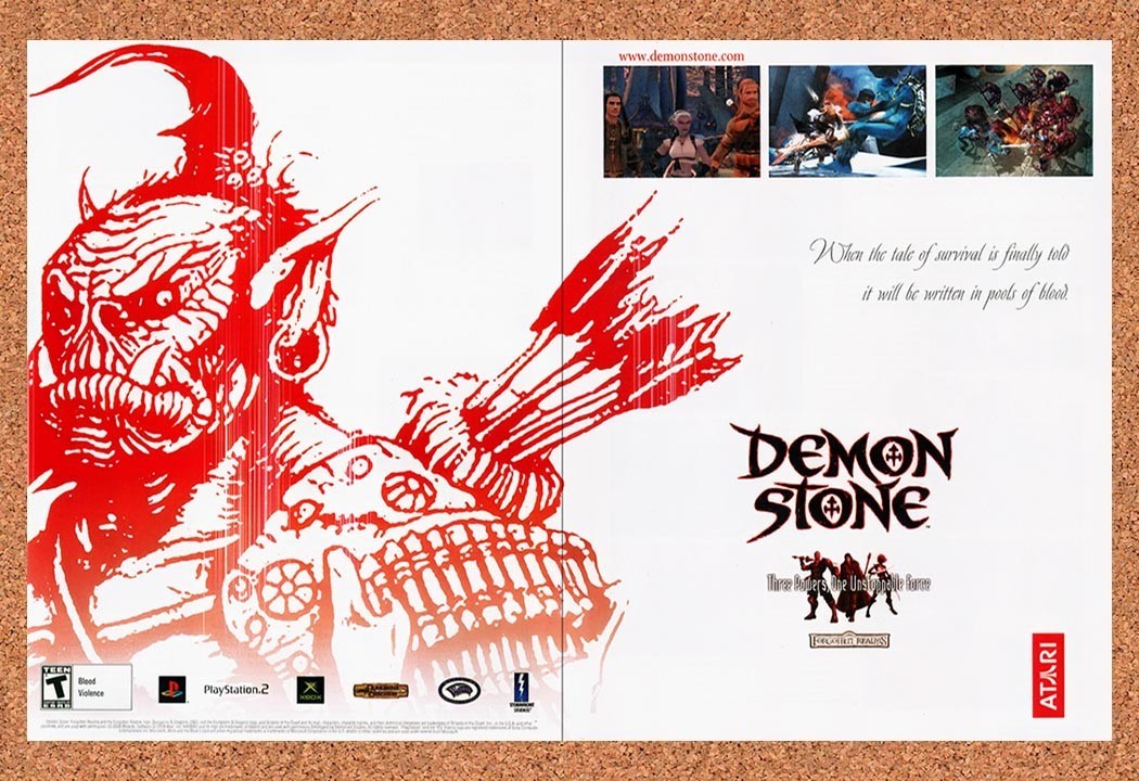 2004 Demon Stone PS2 Original Advertisement / Retro Promo v2