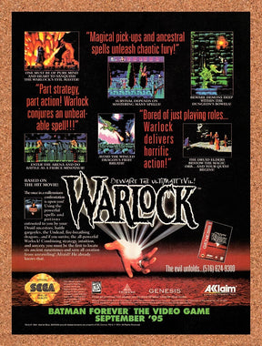 1995 Warlock Genesis Original Advertisement / Retro Promo v3