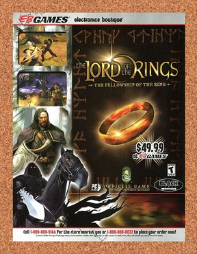 Lord Of The Rings Original 2004 Ad Authentic EB Games Aragorn Video Game Promo