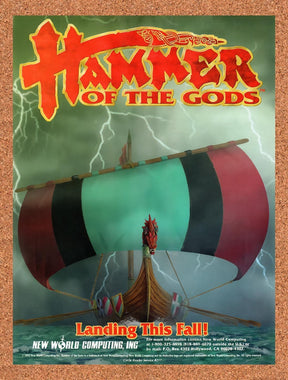 1994 Hammer Of The Gods PC Original Advertisement / Retro Promo v1