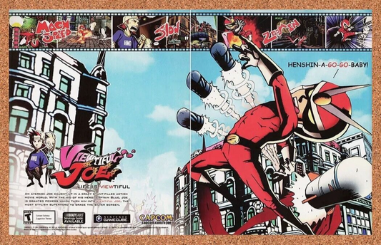 Viewtiful Joe GameCube Original 2004 Ad Authentic Capcom Video Game Promo v1