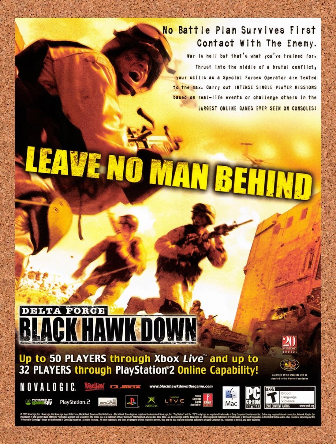 2005 Delta Force Black Hawk Down Xbox Live Original Advertisement / Promo v3