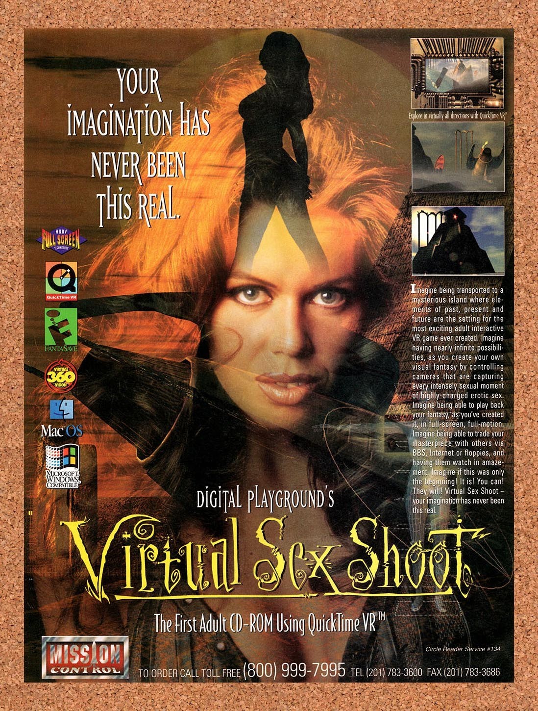 1995 Digital Playgrounds Virtual Sex Shoot Adult FMV Original Ad / Promo v2