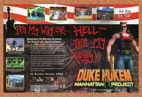 Duke Nukem Manhattan Project PC Original 2004 Ad Authentic Video Game Promo