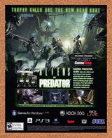 Alien vs Predator PS3 Original 2010 Ad Authentic GameStop Horror Promo Art
