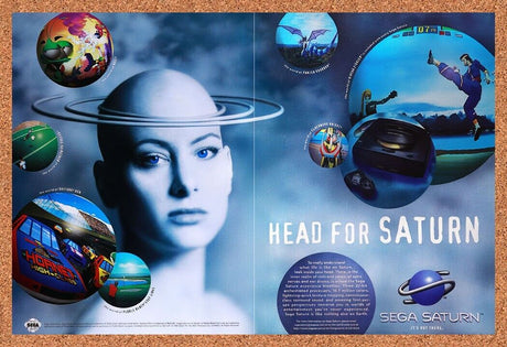 1995 Sega Saturn Head For Saturn Original Advertisement / Retro Wall Art v6