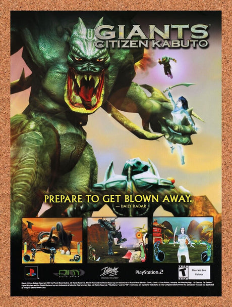 2001 Giants Citizen Kabuto PS1 Original Advertisement / Retro Wall Art v8