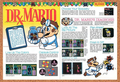 1990 Dr Mario NES Original Advertisement / Retro Wall Art v3