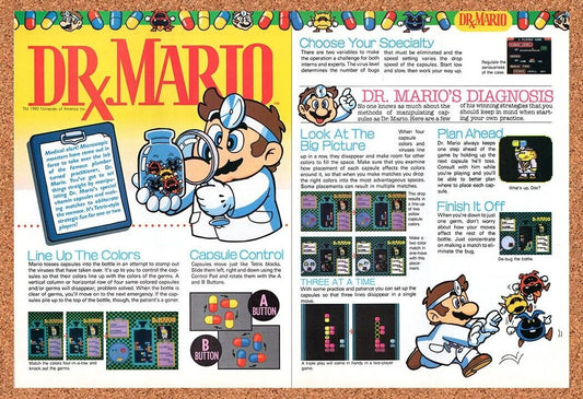 1989 Dr Mario NES Original Advertisement / Retro Wall Art v3