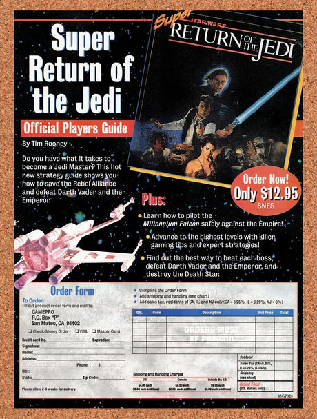1995 Super Return Of The Jedi Official Players Guide Original Ad / Wall Art v2