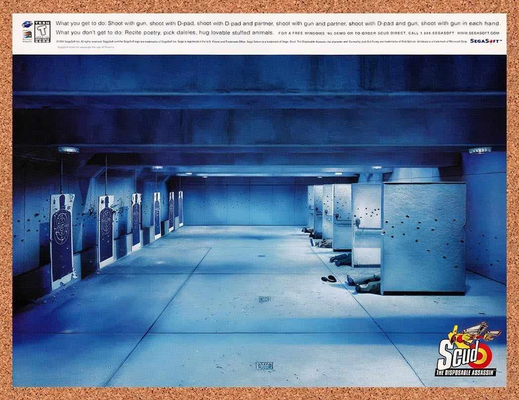 1997 Scud The Disposable Assassin Saturn Original Advertisement / Retro Promo v1