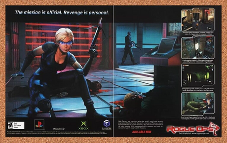 Rogue Ops PS2 Original 2005 Ad Authentic Stealth-Action Video Game Promo v1