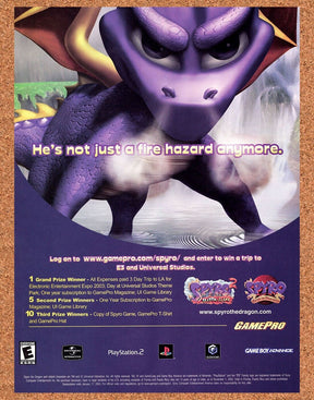 Spyro GameCube Original 2003 Vintage Ad - Video Game Sweepstakes Promo