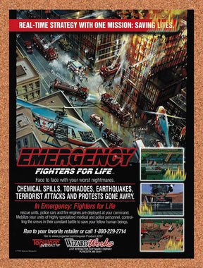 1998 Emergency Fighters For Life PC Original Advertisement / Retro Promo v1
