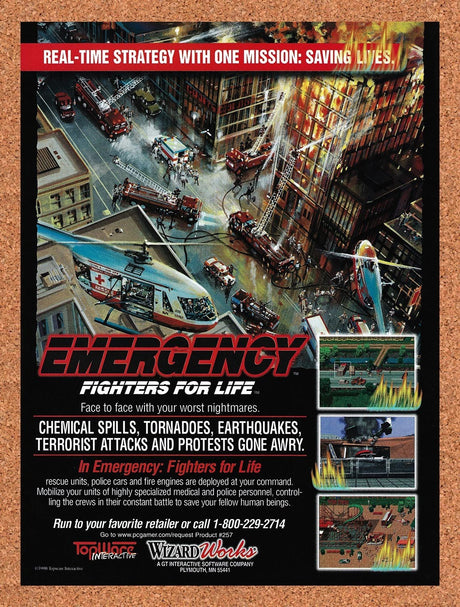 1998 Emergency Fighters For Life PC Original Advertisement / Retro Promo v1