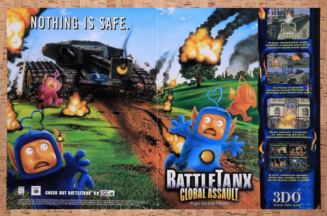 1999 BattleTanx Global Assault N64 Original Advertisement / Retro Wall Art v2