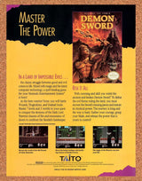 Demon Sword NES Original 1990 Vintage Ad - Taito Video Game Promo