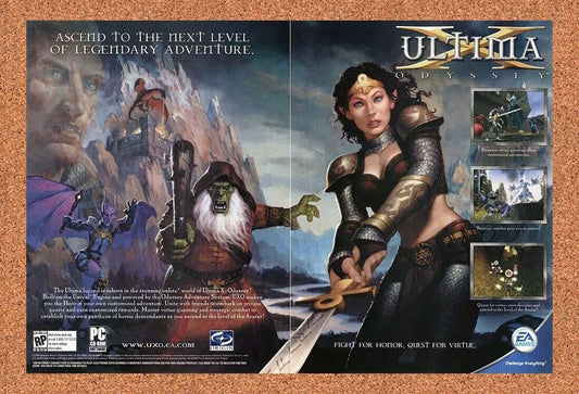 Ultima X Odyssey Original 2005 Ad Authentic Windows EA RPG Video Game Promo Art