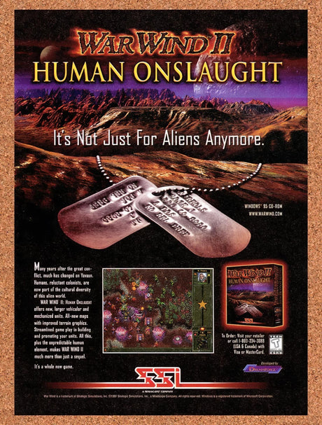 1997 War Wind II Human Onslaught PC Original Advertisement / Retro Promo v1