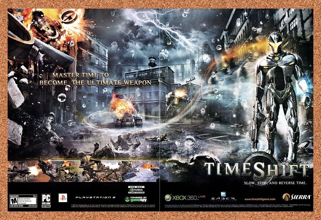 TimeShift PC Original 2007 Vintage Ad - Master Time Video Game Art Promo