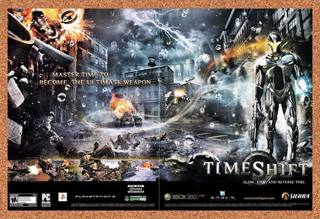 TimeShift PC Original 2007 Vintage Ad - Master Time Video Game Art Promo