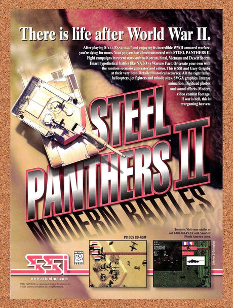 1996 Steel Panthers II PC Original Advertisement / Retro Promo v1