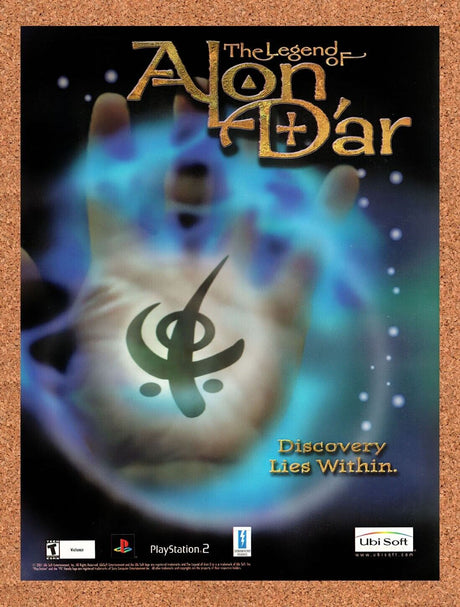 2001 The Legend Of Alon Dar PS2 Original Advertisement / Retro Wall Art v1