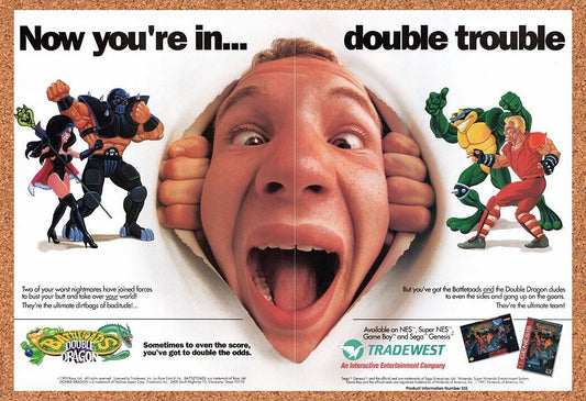 1992 Battletoads And Double Dragon SNES Original Ad / Retro Wall Art v3