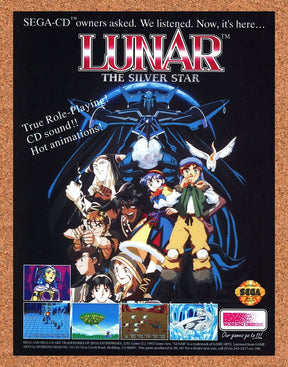 Lunar Silver Star Story Sega CD Original 1994 Ad Authentic RPG Video Game Promo