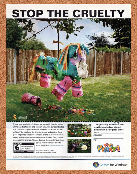 Viva Pinata PC Original 2007 Vintage Ad - Humorous Video Game Promo