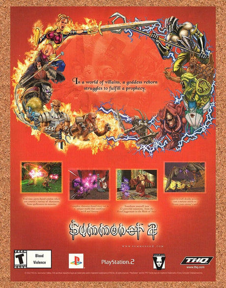 Summoner 2 PS2 Original 2003 Print Ad Authentic THQ Video Game Promo Wall Art 1