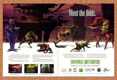 1997 Oddworld Abes Oddysee PC Original Advertisement / Retro Promo v3