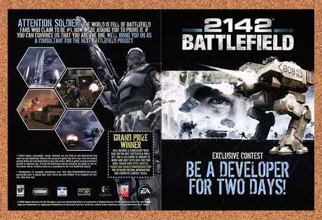 Battlefield 2142 PC Original 2006 Ad Authentic Sweepstakes Video Game Promo