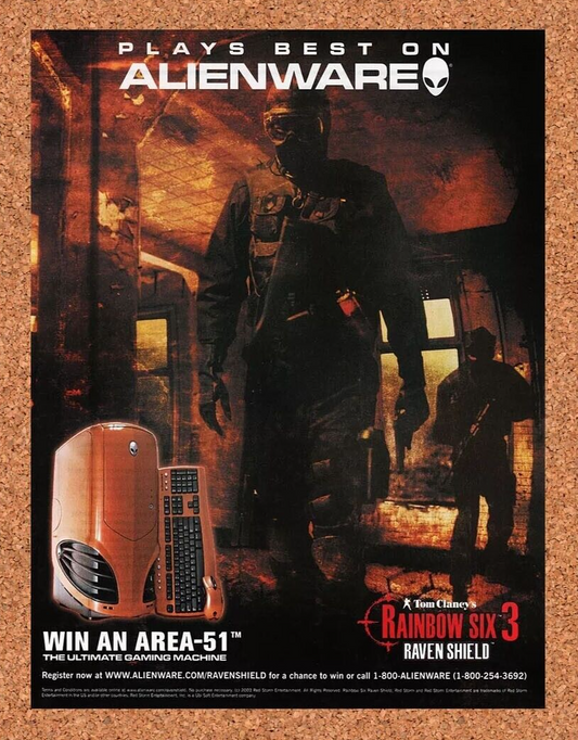 Rainbow Six 3 Raven Shield Original 2004 Ad Authentic Alienware Video Game Promo