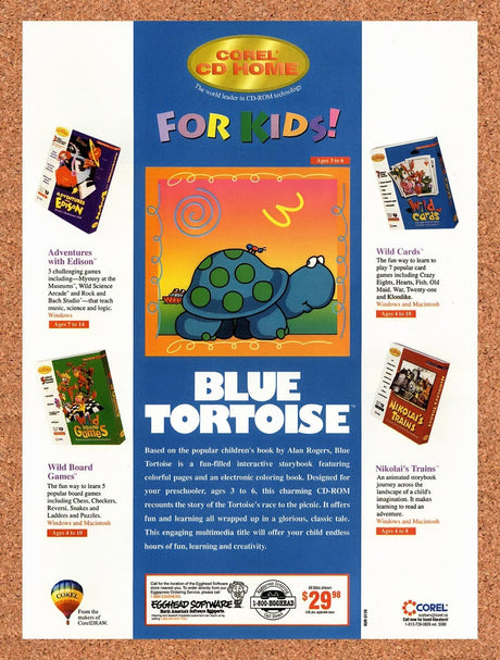 1995 Blue Tortoise PC Original Advertisement / Retro Promo v1