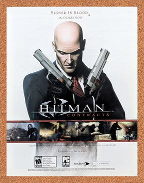 Hitman Contracts PC Original 2006 Ad Authentic Eidos Stealth Video Game Promo