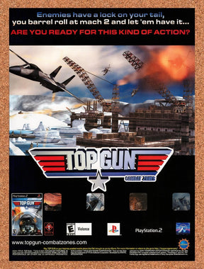 2001 Top Gun Combat Zones PS2 Original Advertisement / Retro Promo v2
