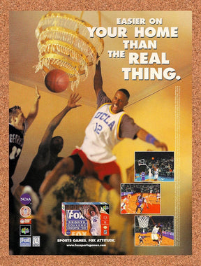 1998 Fox Sports College Hoops 99 N64 Original Advertisement / Retro Promo v1