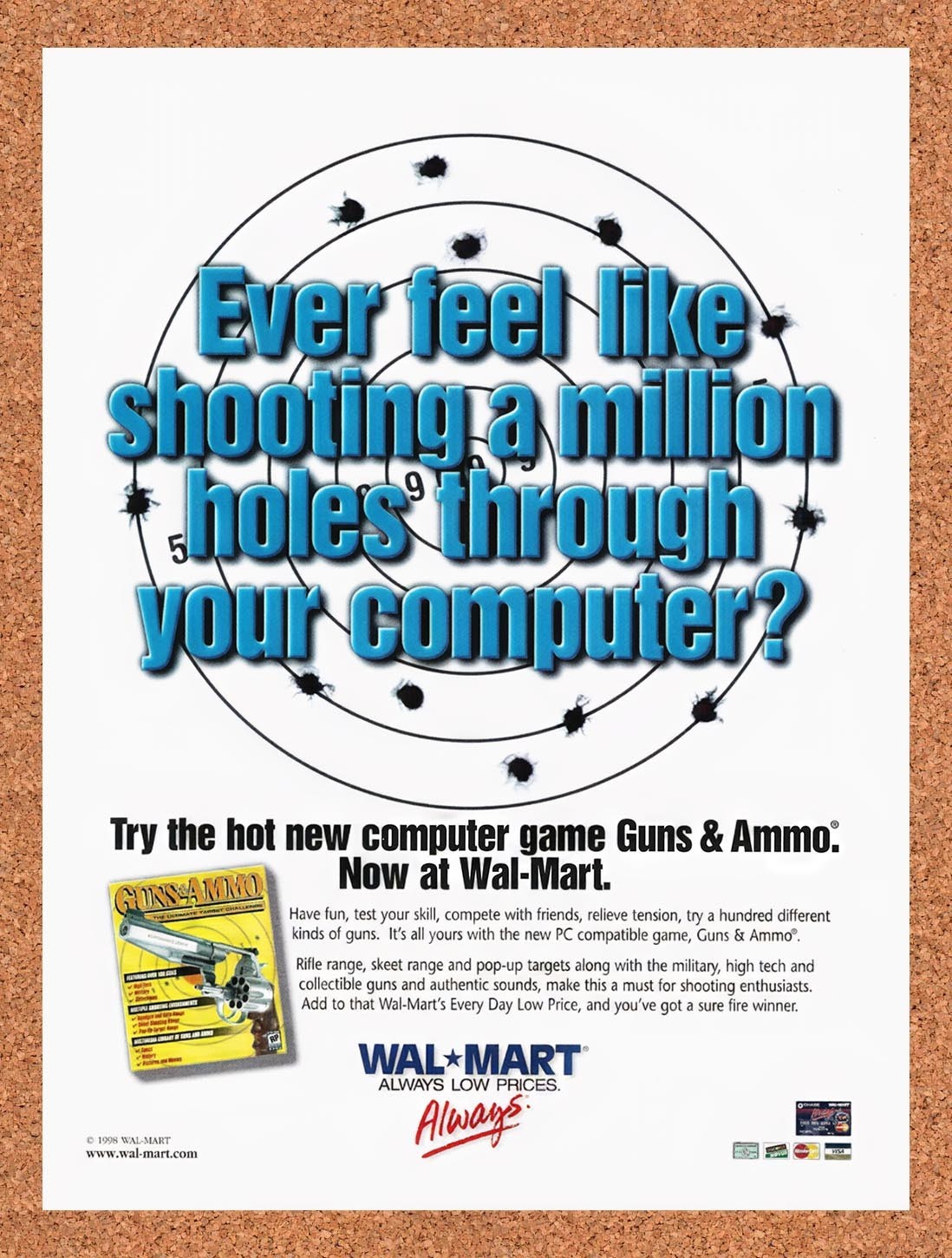 1998 Guns & Ammo Wal-Mart Original Advertisement / Retro Promo v1