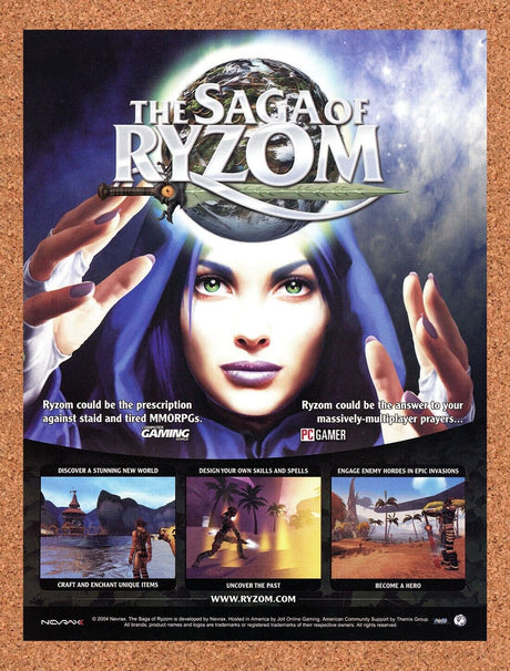 Saga Of Ryzom PC Original 2006 Ad Authentic F2P MMORPG Video Game Promo v2