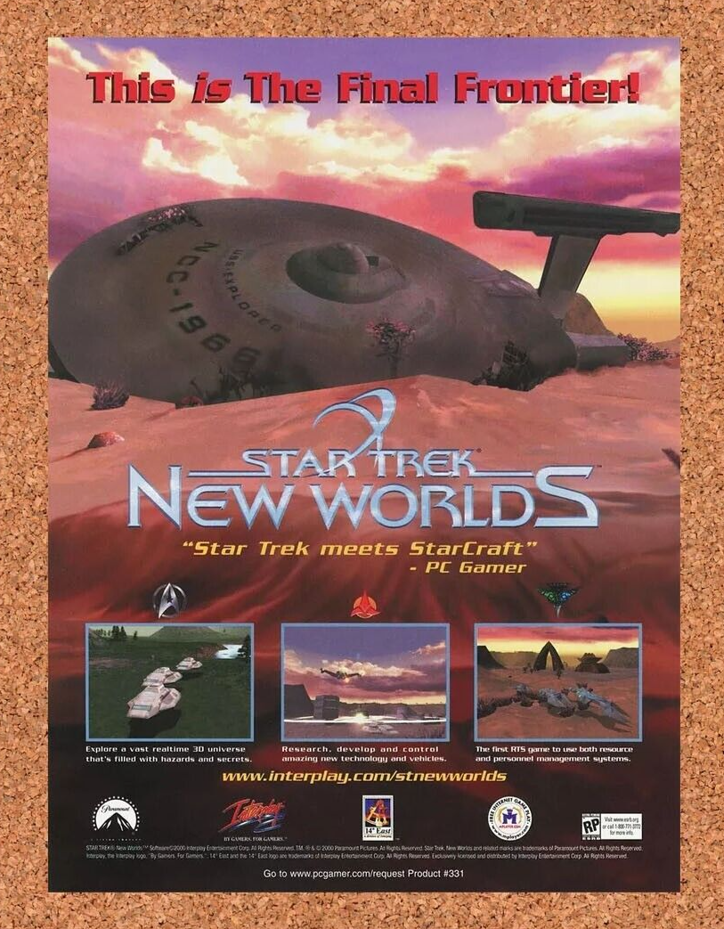 Star Trek New Worlds PC Original 2001 Ad Authentic Interplay Video Game Promo