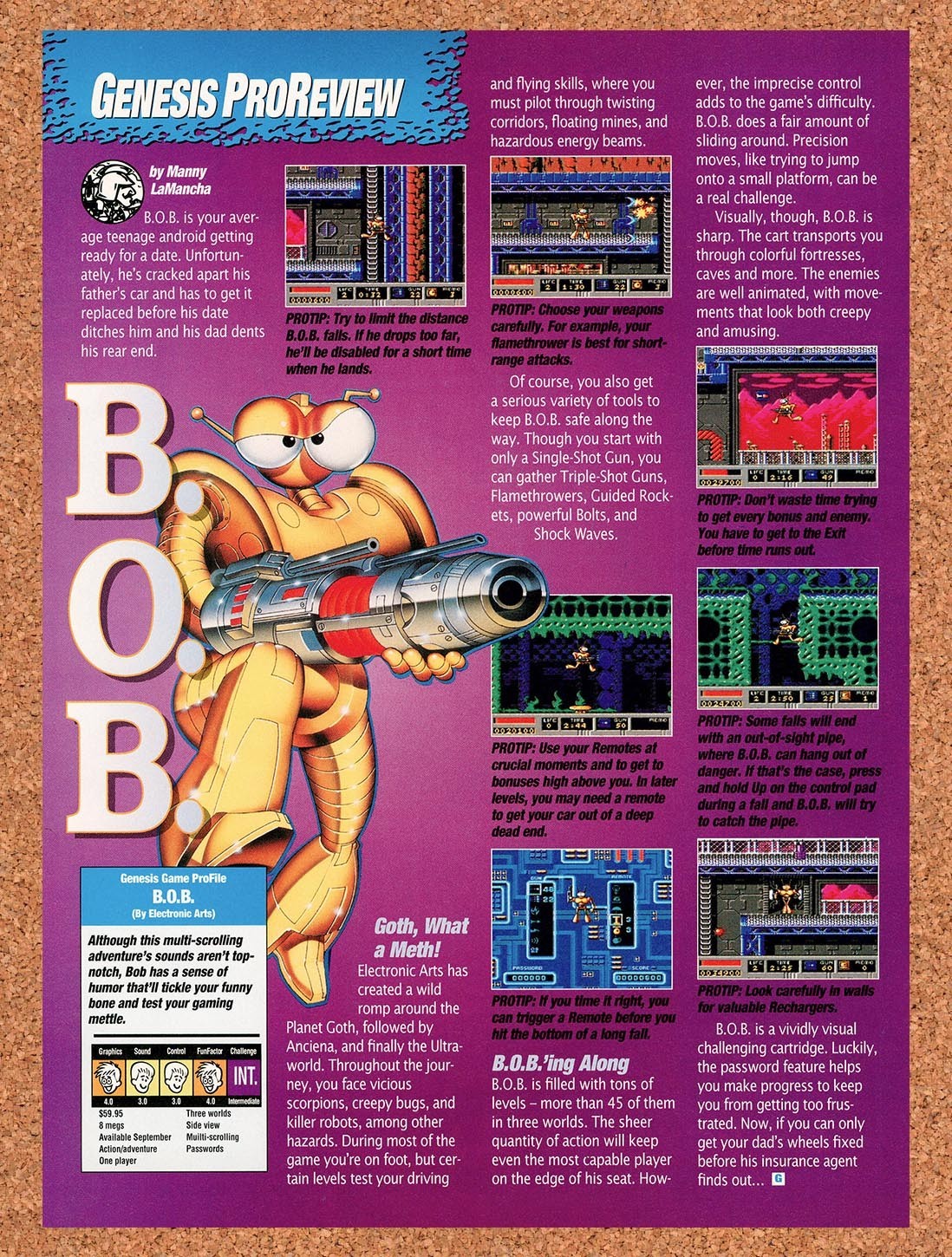 1993 BOB Genesis Original Advertisement / Retro Promo vr1