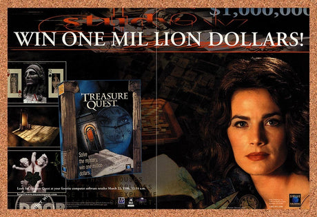 1996 Treasure Quest PC Original Advertisement / Retro Promo v1