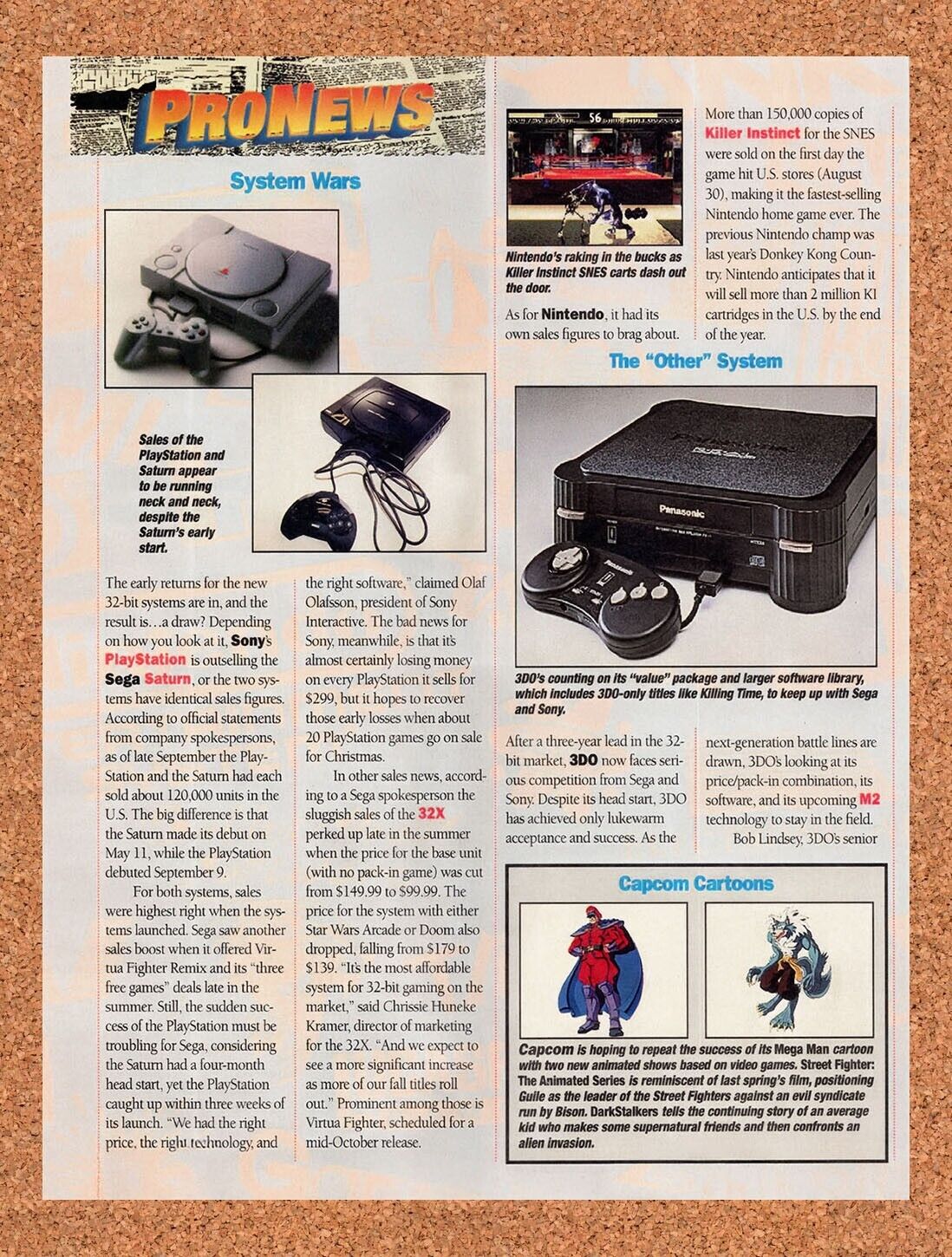 1995 System Wars PS1 Vs Saturn Original Advertisement / Retro Wall Art v1