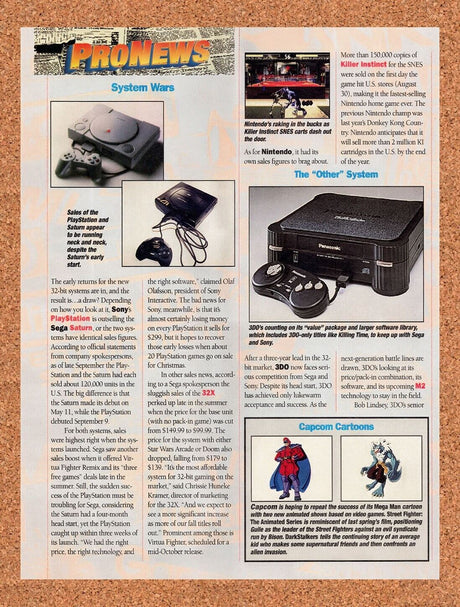 1995 System Wars PS1 Vs Saturn Original Advertisement / Retro Wall Art v1