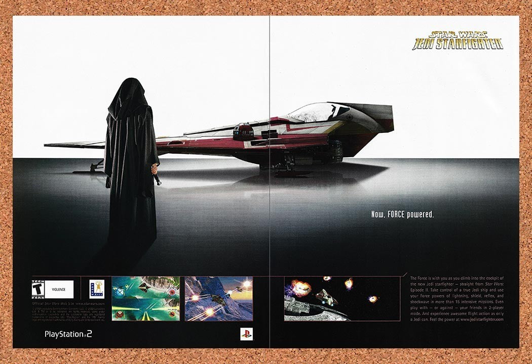 2002 Star Wars Jedi Starfighter PS2 Original Advertisement / Retro Promo v2