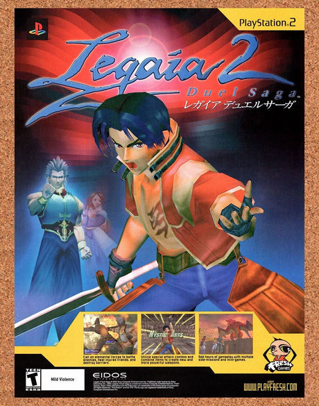 Legaia 2 Duel Saga PS2 Original 2003 Vintage Ad - Video Game Promo