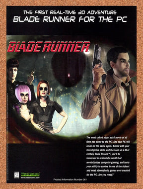 1998 Blade Runner PC Original Advertisement / Retro Promo v1