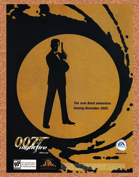 Original 2003 007 Nightfire PC Ad Authentic James Bond Video Game Promo