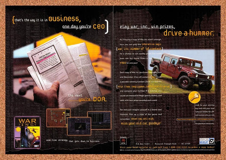 1997 War Inc Drive A Hummer Contest Original Advertisement / Retro Promo v3